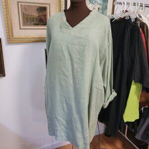 Vintage 90's 100% Linen Tunic Top by BackStage Size 4(XXL)